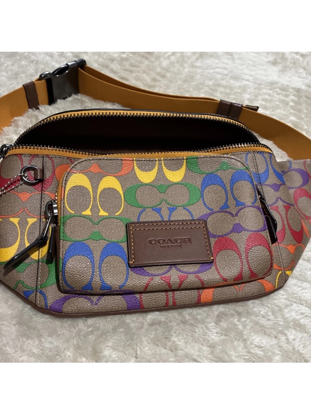 Coach Multicolor Signature Canvas Crossbody Belt Bag
